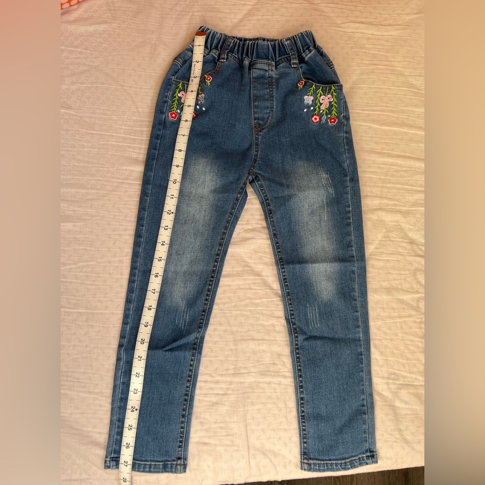 kids Embroidered Blue Jeans